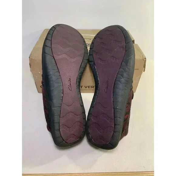 .1611 Clarks Womens Slip On, Red/Black-US 8.5 Womens - Picture 5 of 6